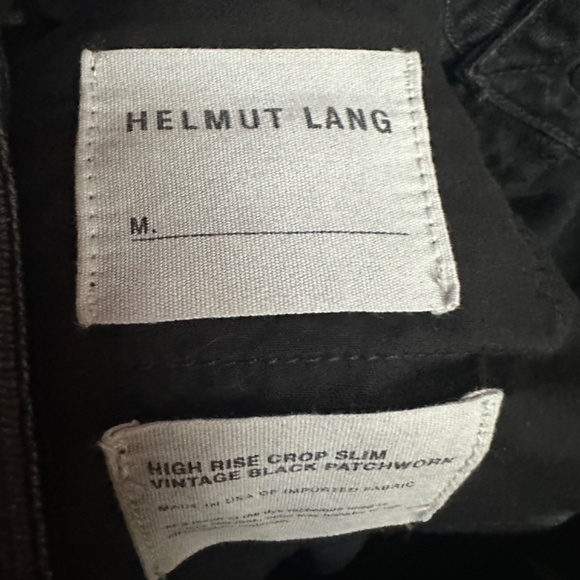 Helmut Lang High Rise Crop Slim Vintage Black Patchwork Jeans - Picture 8 of 11